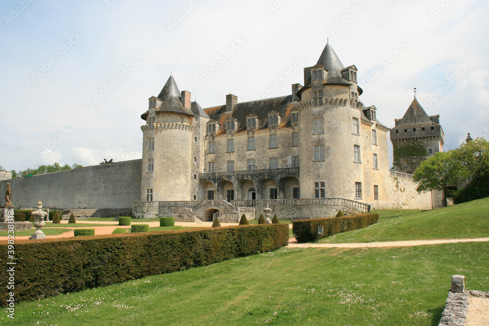 medieval castle (roche-courbon) in saint-porchaire in france