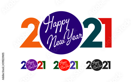 Modern typography of 2021. Creative concept happy new year card template. Minimalistic trendy backgrounds for branding, banner, cover, card.