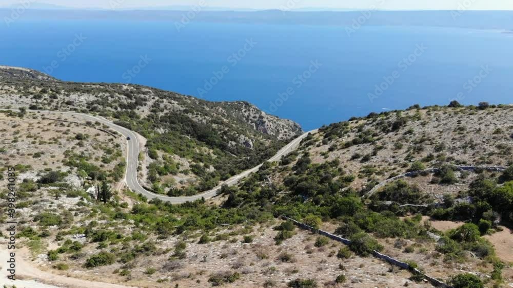 Aerial drone shot of a vineyard on the island of Brač in Croatia. Aerial drone shot of a vineyard on the island of Brač in Croatia.