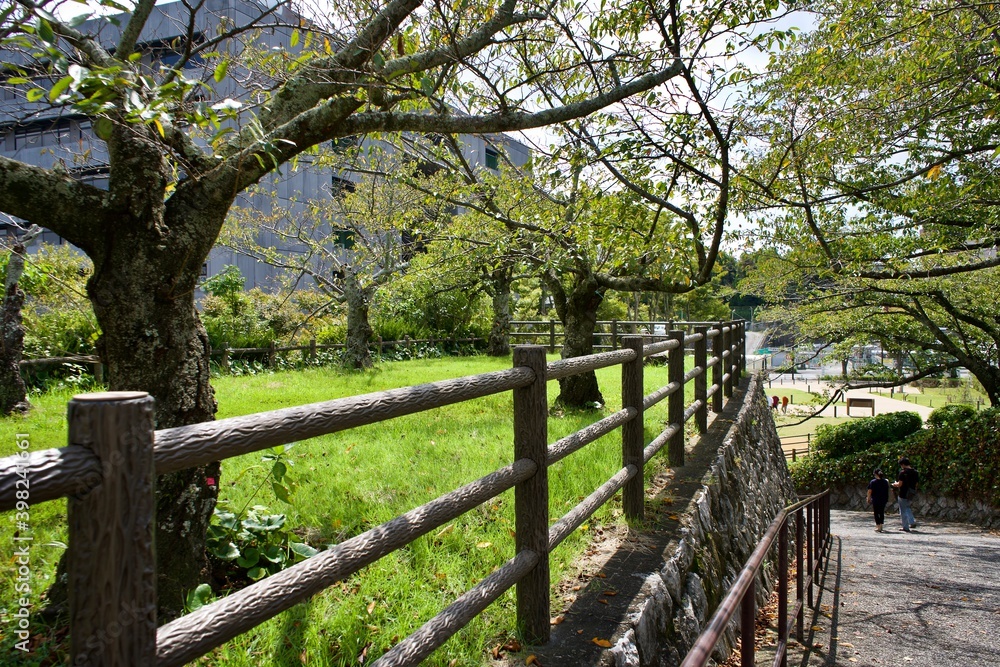 The view of park at Hamamatsu castle in Japan.