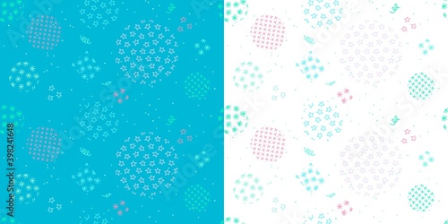Two Creative Seamless Abstract Winter New Year Vector Patterns 