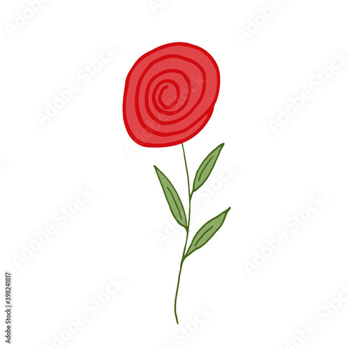Wild flower on a white background. Vector illustration. Hand drawing.