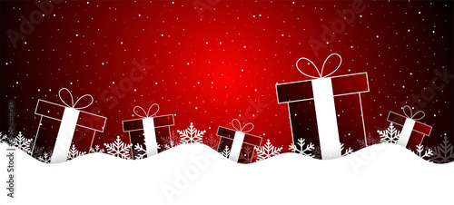 sfondo, regali, neve, fiocchi di neve, regalo di natale