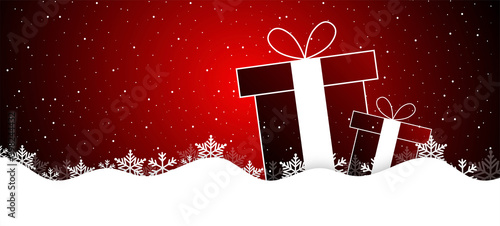 sfondo, regali, neve, fiocchi di neve, regalo di natale