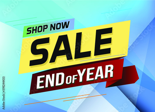 End of year Sale word concept vector illustration poster