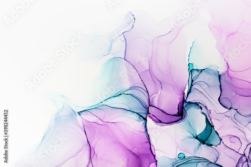 Modern hand painted artwork of abstract transparent alcohol ink background. Art for design © viktoriya89