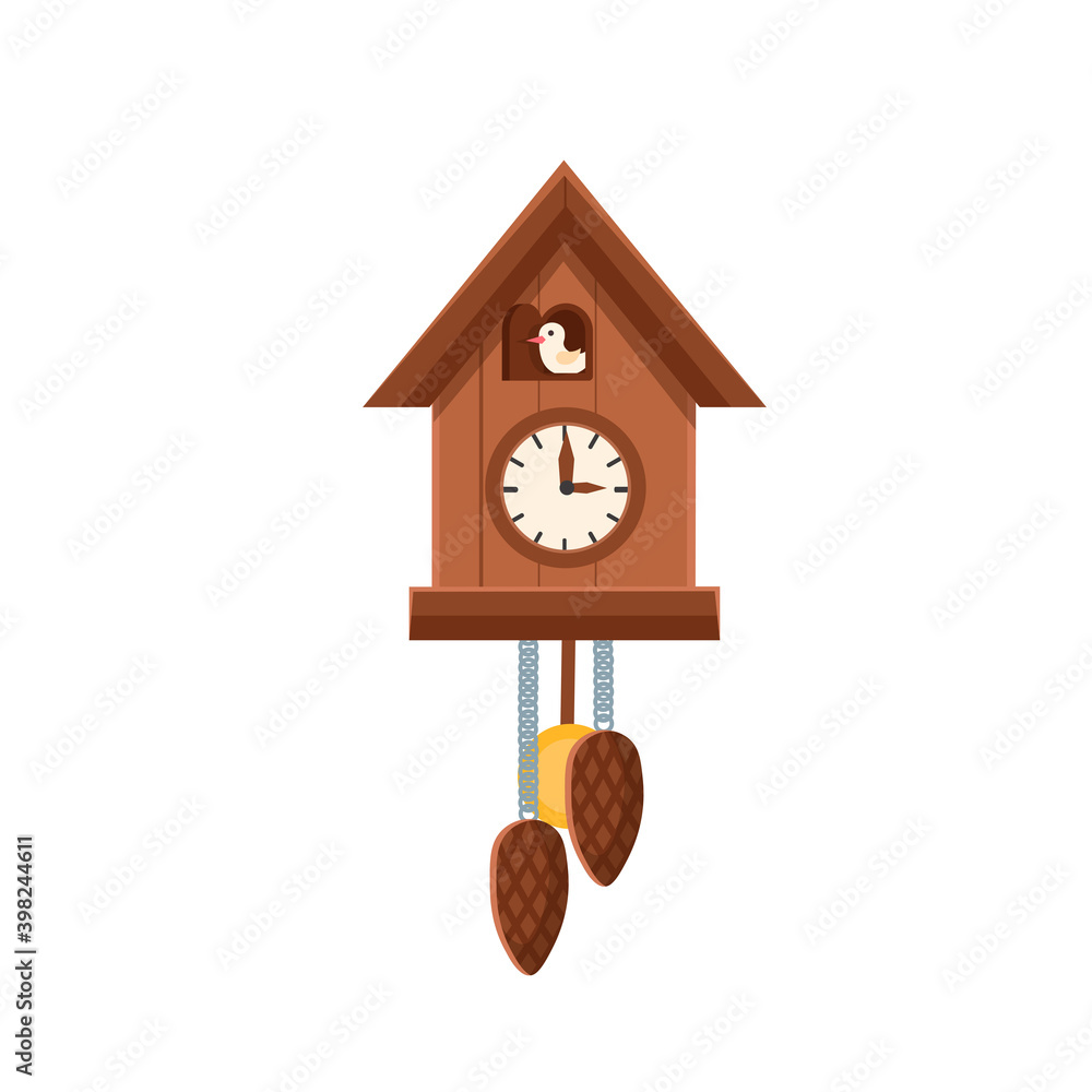 Cuckooclock. Cartoon vector illustration isolated on white background