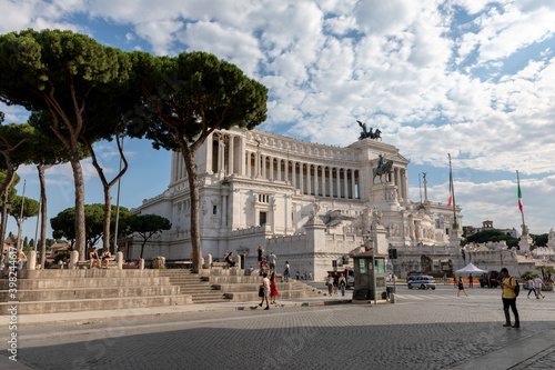 Panoramic front view of museum the Vittorio Emanuele II Monument (Vittoriano)