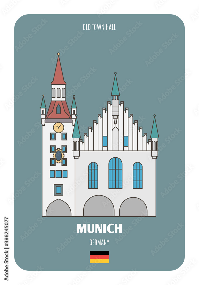 Old Town Hall in Munich, Germany. Architectural symbols of European cities