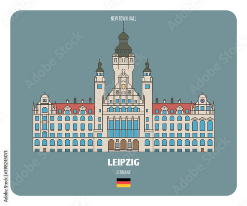 New Town Hall in Leipzig, Germany. Architectural symbols of European cities