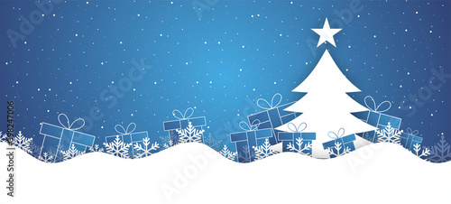 sfondo, albero, alberello, fiocchi di neve, regali di natale