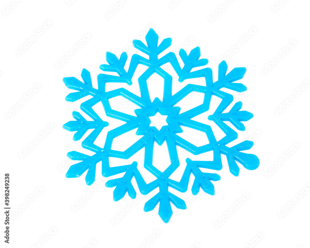 Blue snowflake isolated on the white