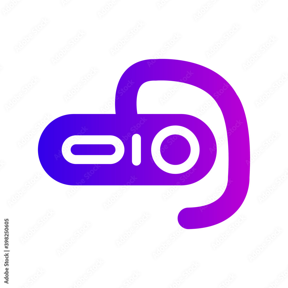 Earpiece icon vector Earpiece icon vector