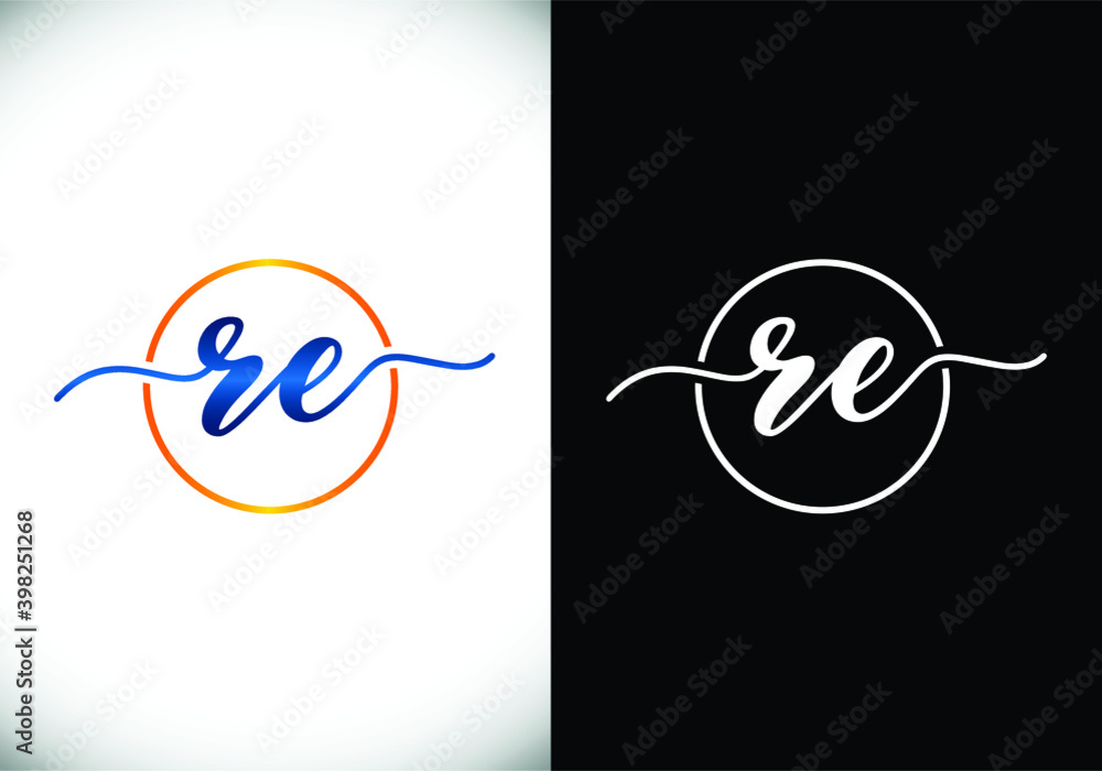 Initial Monogram Letter R E Logo Design Vector Template. Graphic Alphabet Symbol for Corporate Business Identity Initial Monogram Letter R E Logo Design Vector Template. Graphic Alphabet Symbol for Corporate Business Identity