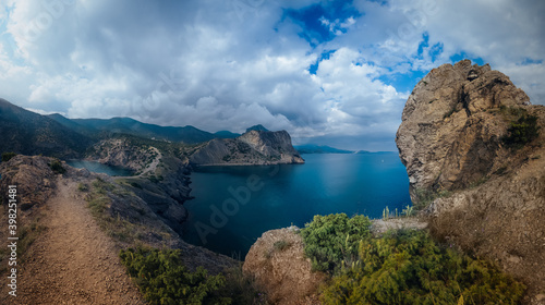 The peninsula of Crimea, the Black Sea coast