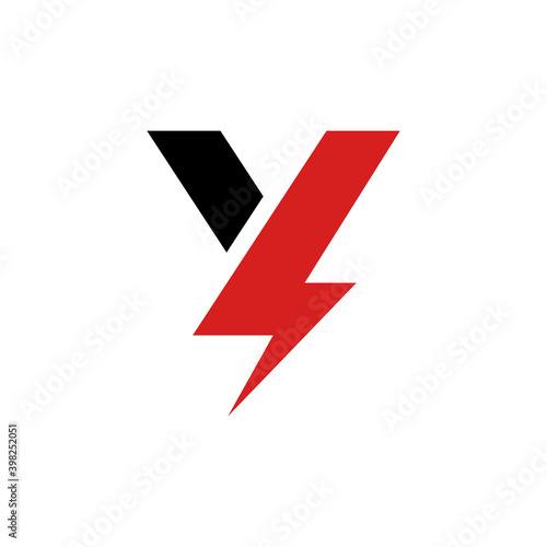 Free Download Initial Y Letter with lightning Logo Design Vector Template. Monogram and Creative Alphabet Letters icon - GFXLoad