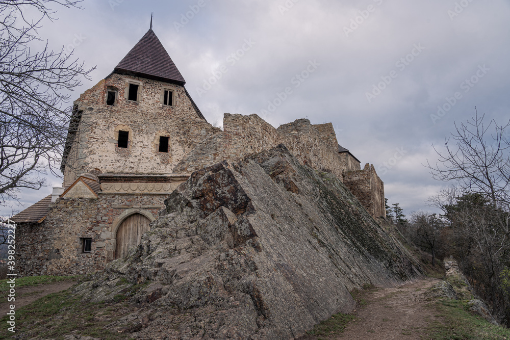 Ruins of Točník castle located in the Czech Republic in autumn