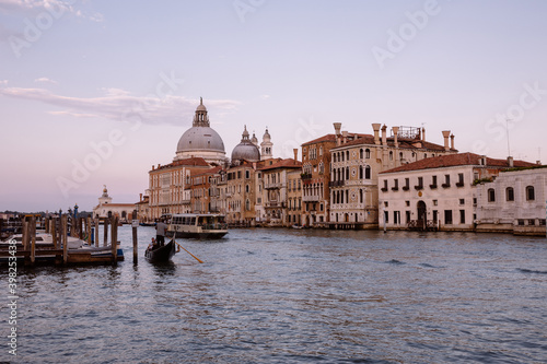 Panoramic view of Venice grand canal view with historical buildings