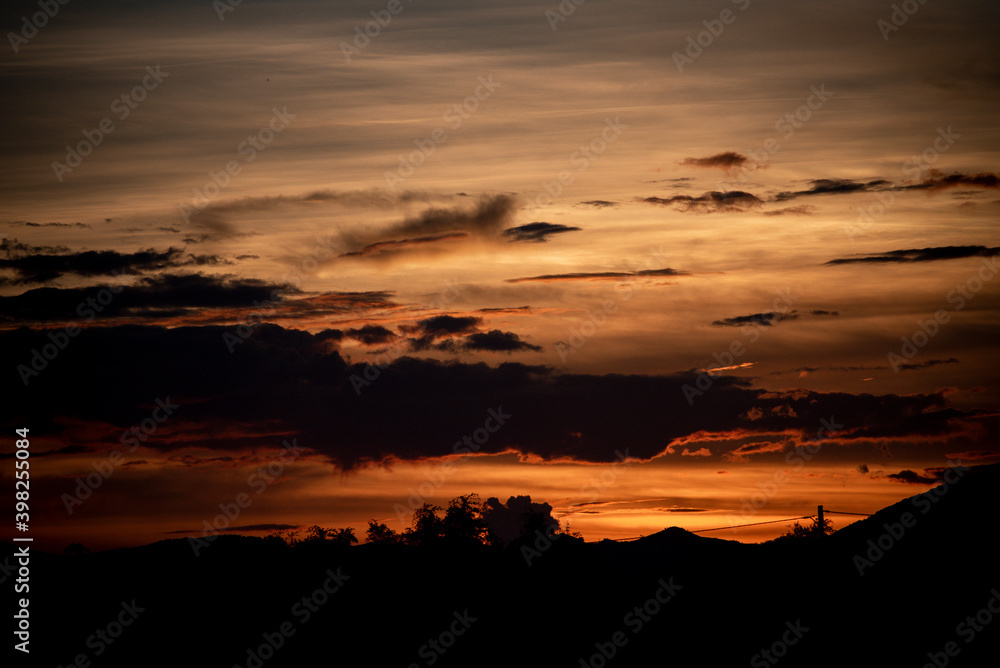 the red sky at sunset, use for background