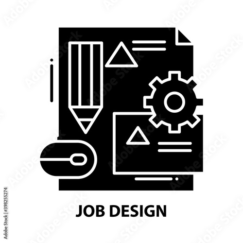 job design icon, black vector sign with editable strokes, concept illustration