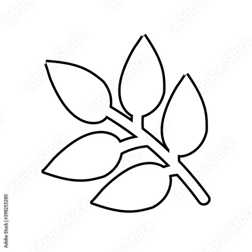 branch with leafs nature line style icon © Gstudio