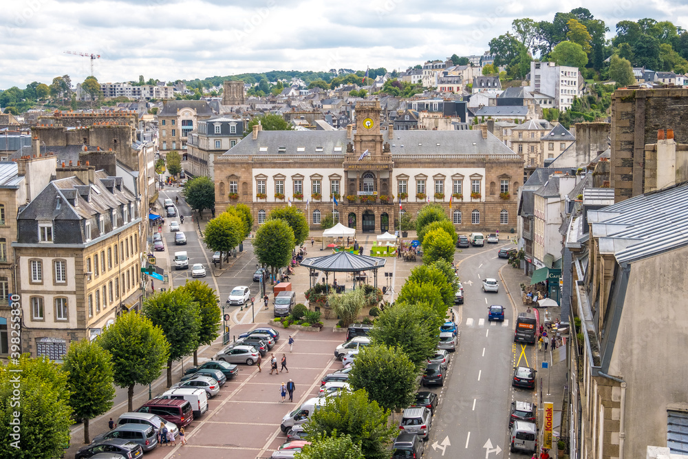 The historic town of Morlaix, in Brittany, France