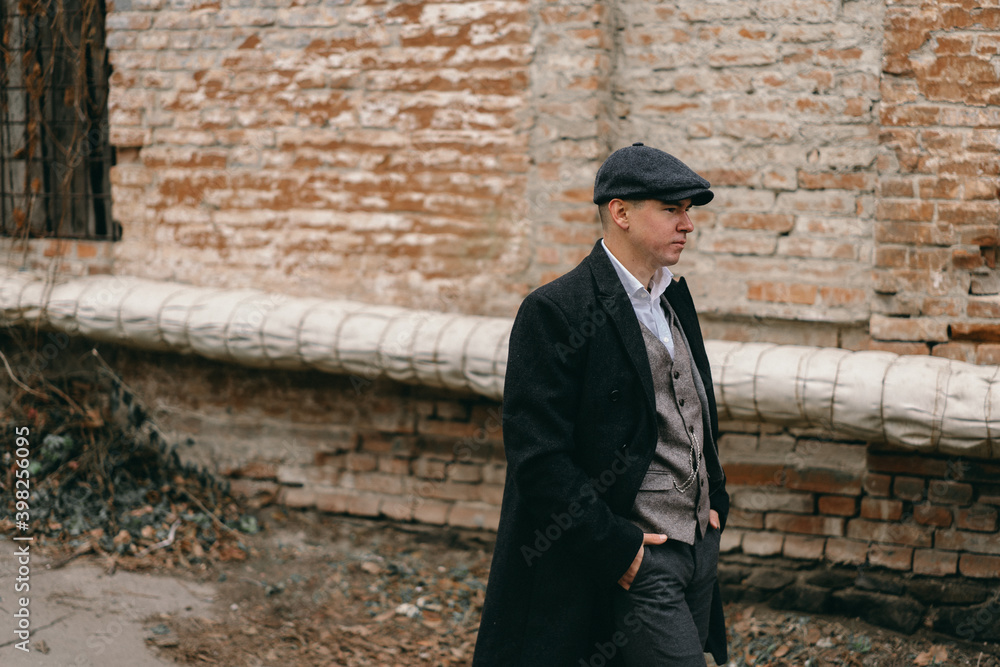 Portrait of a man in retro style. Peaky blinders. Vintage Portrait of a man in retro style. Peaky blinders. Vintage