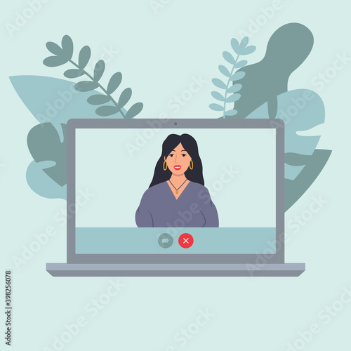 Online video conference with team 
