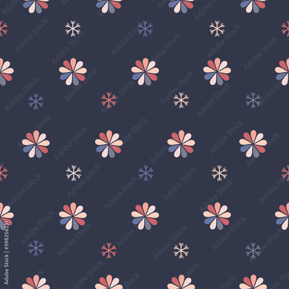 Winter decorative seamless pattern, simple hand drawn design