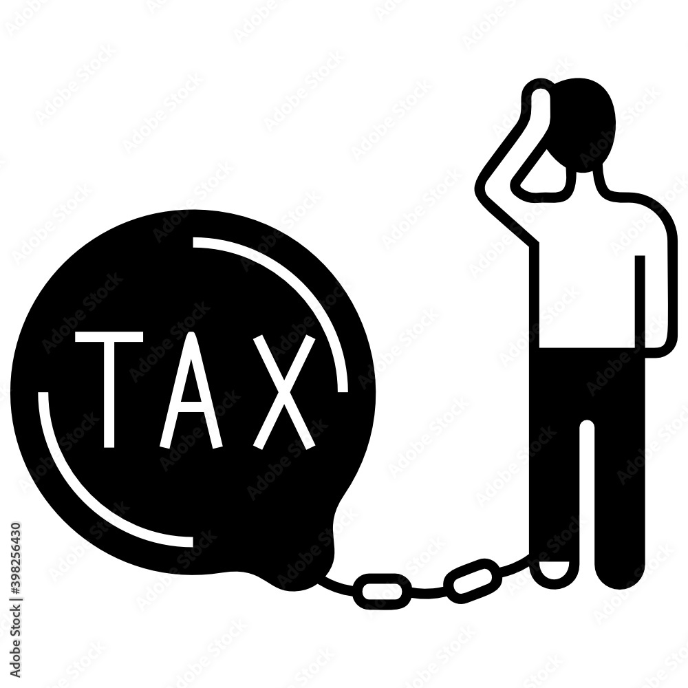 Tax burden Vector Glyph Icon Design, Compulsory Financial charges and Taxation Symbol on White Background, Levy Sign, Bad Debt, Businessman is being chained with Taxes Concept, Tax burden Vector Glyph Icon Design, Compulsory Financial charges and Taxation Symbol on White Background, Levy Sign, Bad Debt, Businessman is being chained with Taxes Concept,