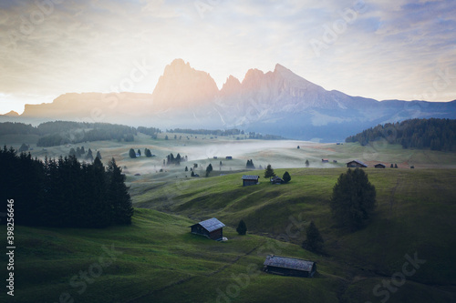Alpe di Siusi by sunrise