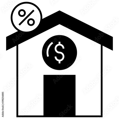 ad valorem tax Vector glyph Icon Design, Compulsory Financial charges and Taxation Symbol on White Background, Levy Sign, Property tax Concept,