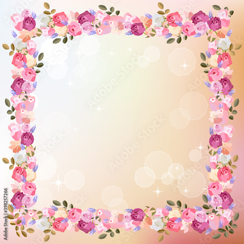 Vector hand drawn rose template. Excellent for gift boxes,