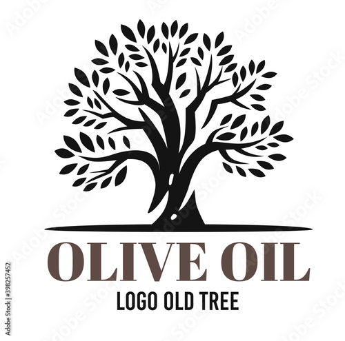 black olive tree on white background with text