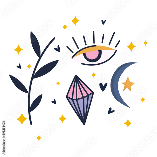 magic eye gem moon astrology dream design