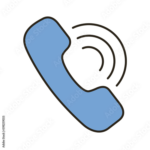telephone service line and fill style icon