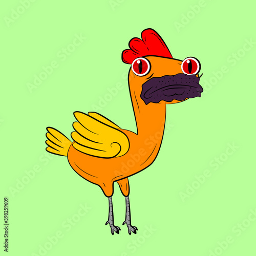 chicken laughing out loud, streetwear or t-shirt design