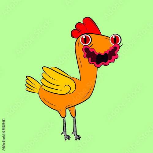 chicken laughing out loud, streetwear or t-shirt design