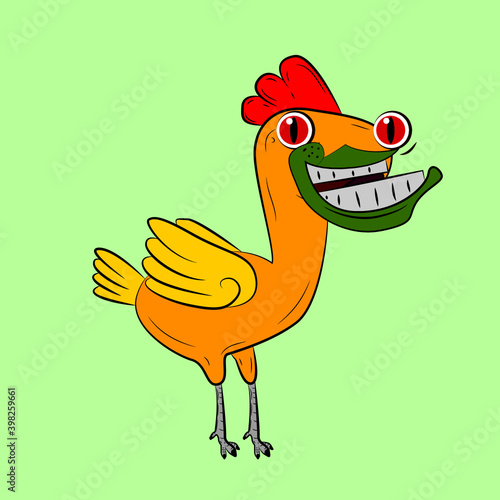 chicken laughing out loud, streetwear or t-shirt design