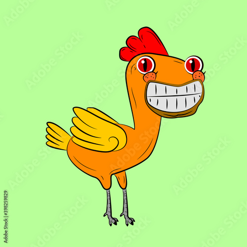 chicken laughing out loud, streetwear or t-shirt design