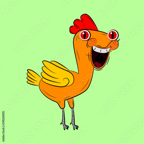chicken laughing out loud, streetwear or t-shirt design