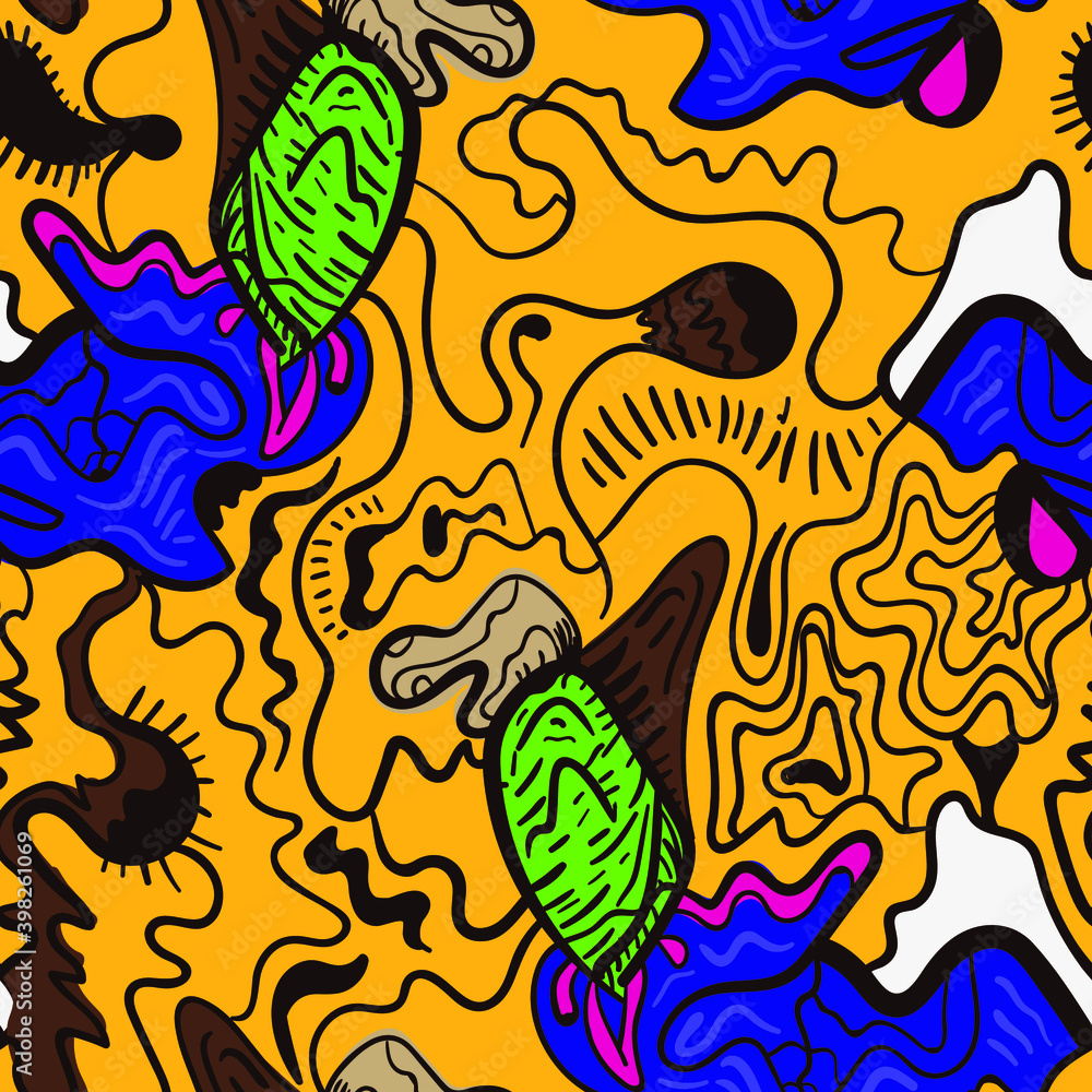 Seamless backdrop with abstract hand drawn unusual pattern Seamless backdrop with abstract hand drawn unusual pattern