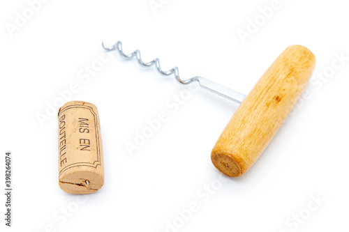 Canvas-taulu corkscrew isolated on a white background