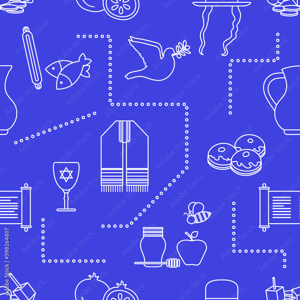 Obraz premium Vector Jewish Holiday Israel Traditional Festive