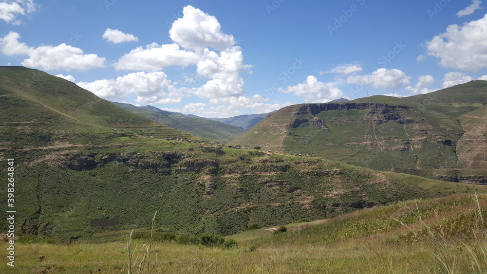 Mountain range scenery around Rakotoane in Lesotho Mountain range scenery around Rakotoane in Lesotho