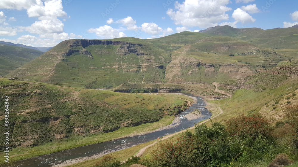 Mountain range scenery around Rakotoane in Lesotho Mountain range scenery around Rakotoane in Lesotho