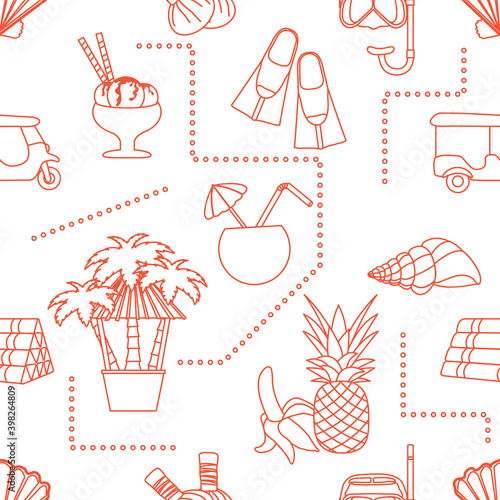 Vector Travel Seamless pattern Summer rest Holiday