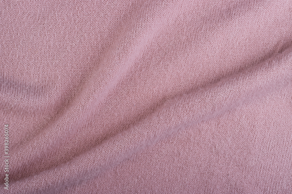 Crumpled twisted wool fabric close-up for background Crumpled twisted wool fabric close-up for background