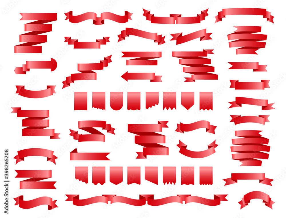 custom made wallpaper toronto digitalRed ribbons, pennant flag set vector. Colorful labels, price tags, banners for bookmark, vintage ribbon, retro strap, band isolated set of vector