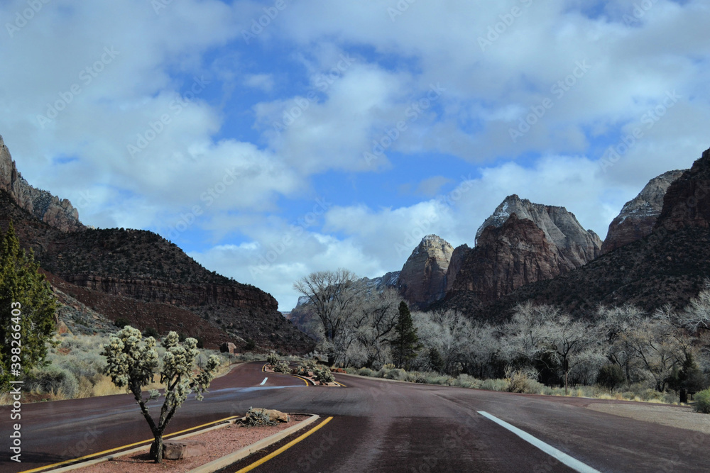 Scenic route in Zion National Park, Utah